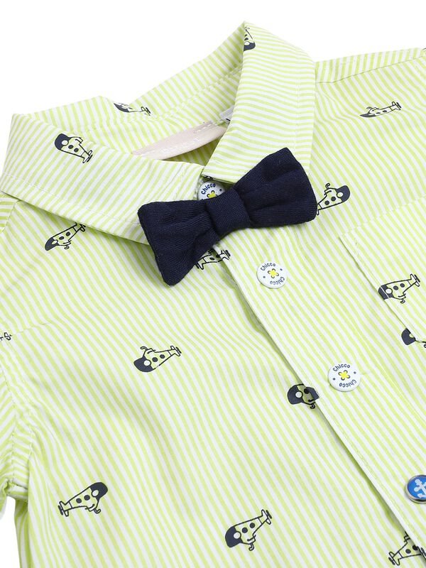 Boys White & Yellow Long Sleeve Woven Shirt image number 2